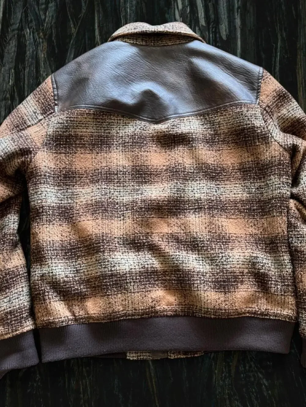 Levi's Men's Brown faux leather plaid Jacket Size M